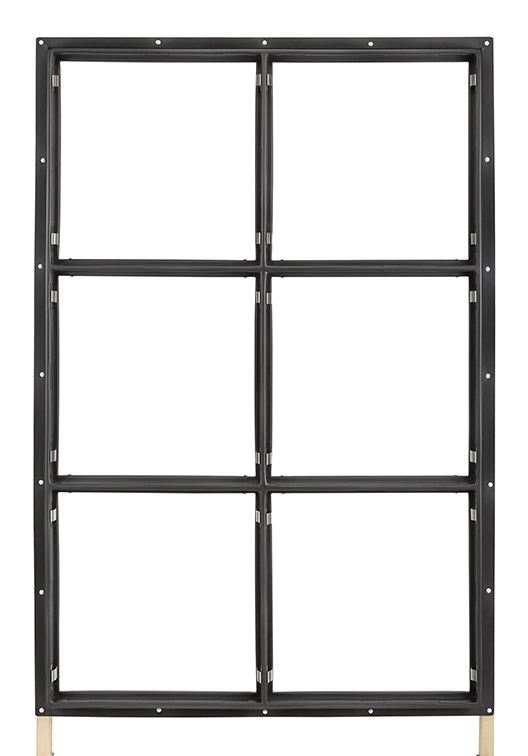 Bare plastic filter grid with six openings